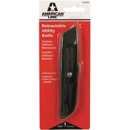 AMERICAN SAFETY RAZOR American Safety Razor 66-0437 Metal Retractable Utility Knife - Black 24500664371